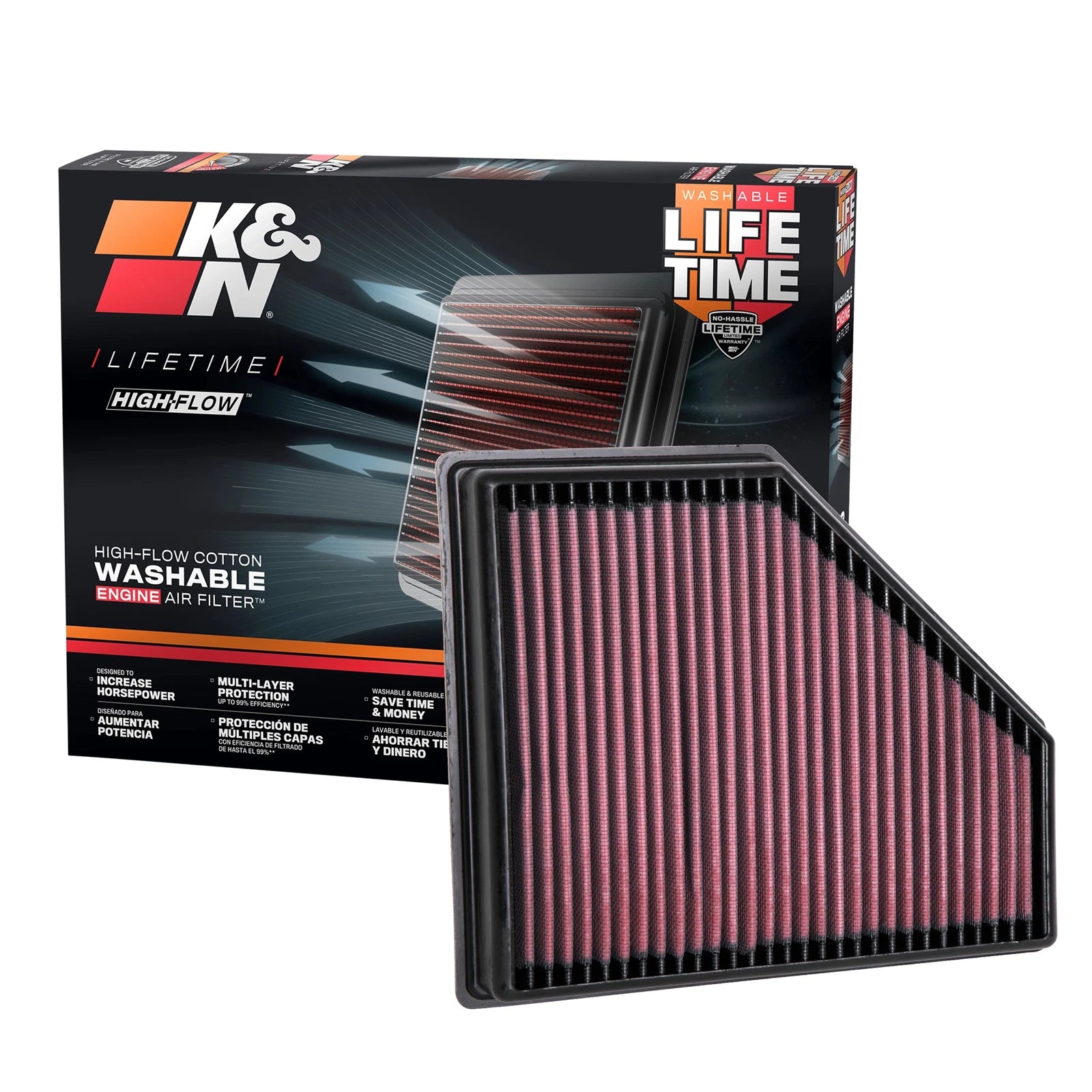 K&N Replacement Air Filter | 2020-2026 Toyota Supra 3.0L / 2019-2026 BMW Fitments (33-3136)