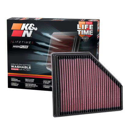 K&N Replacement Air Filter | 2020-2026 Toyota Supra 3.0L / 2019-2026 BMW Fitments (33-3136)