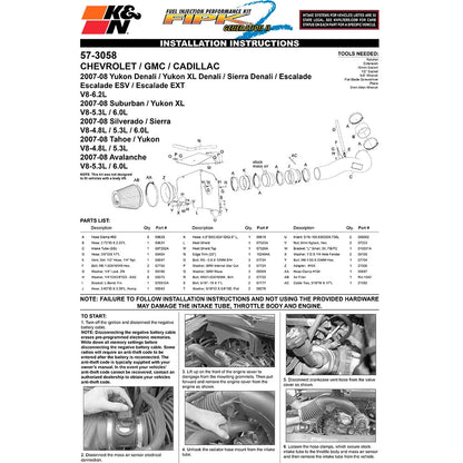 K&N Performance Intake Kit | Chevy / GMC / Cadillac V8 (07) (57-3058)