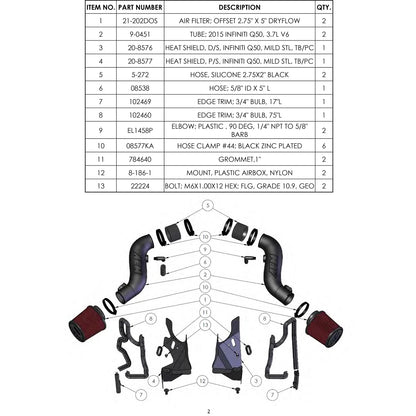 AEM Cold Air Intake | 2014-2016 Infiniti Q50 V6-3.7L F/I (21-774DS)
