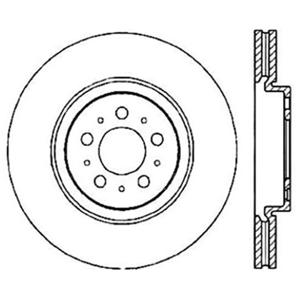 StopTech 127.39035R Front Right Drilled Disc Brake Rotor for 04-07 Volvo S60 V70