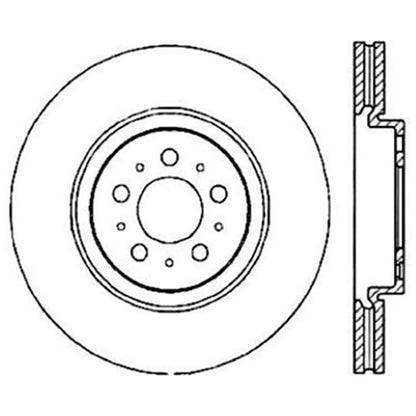 StopTech 127.39035R Front Right Drilled Disc Brake Rotor for 04-07 Volvo S60 V70