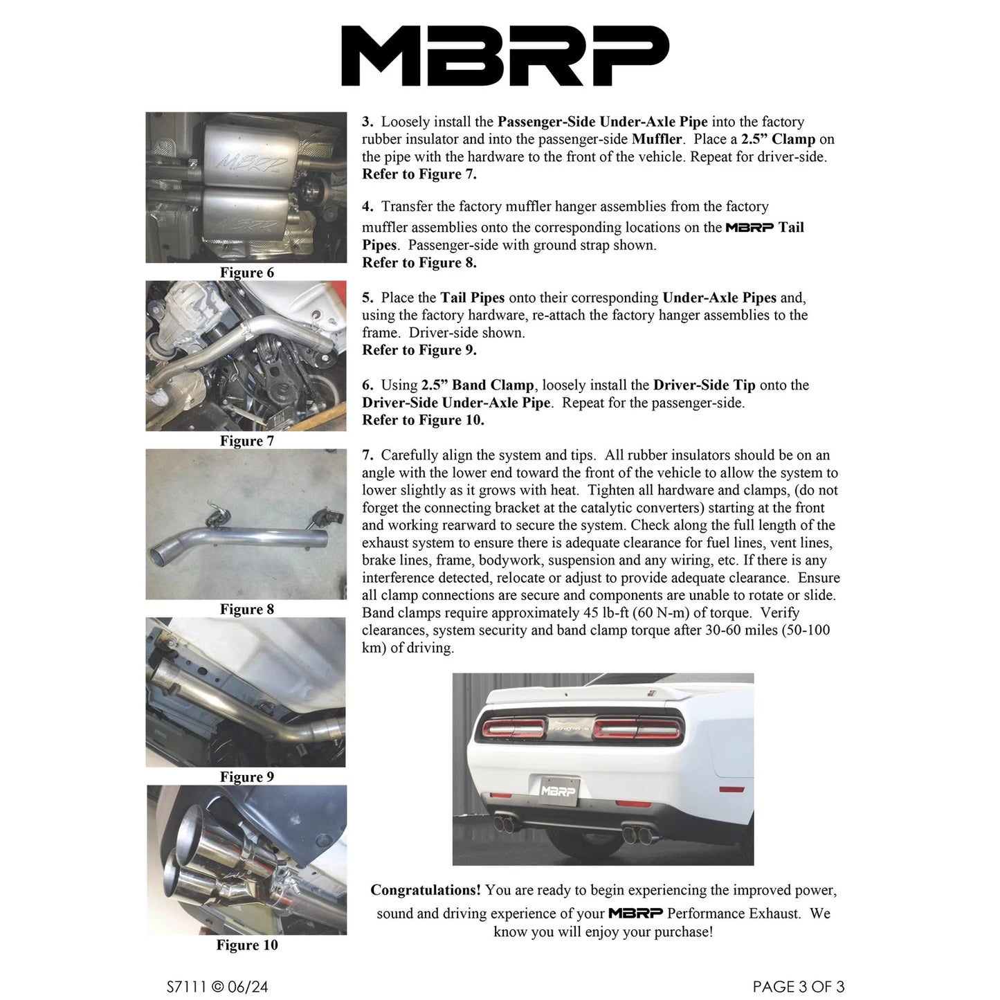 MBRP 2.5in. Aluminized Dual Rear Exit Catback Exhaust | Dodge Challenger 3.6L (15-21) (S7111AL)