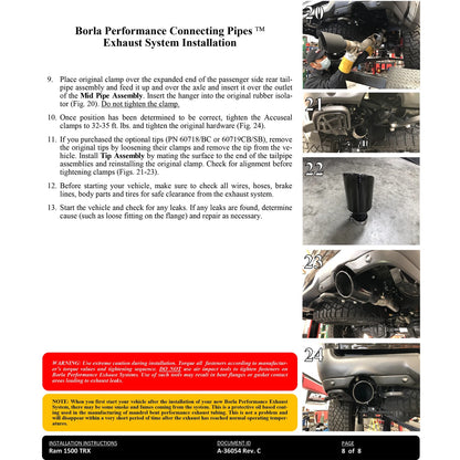 Borla 3in Connecting Pipes | Dodge RAM 1500 TRX 6.2L V8 (21-22)