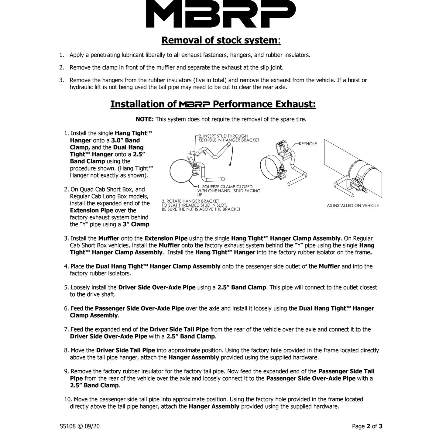 MBRP 3in. Cat-Back Dual Split Rear Exit Exhaust | Dodge Ram 1500 Hemi 5.7L SC/CC-SB (03) (S5108409)