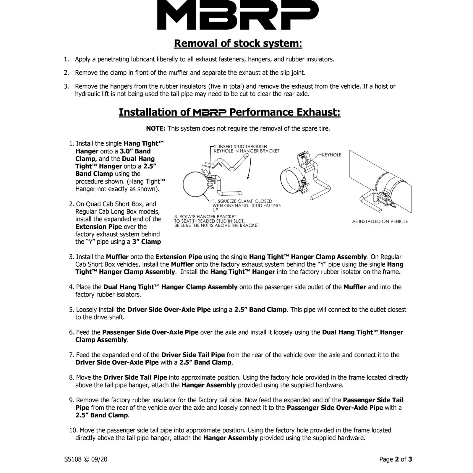 MBRP 3in. Cat-Back Dual Split Rear Exit Exhaust | Dodge Ram 1500 Hemi 5.7L SC/CC-SB (03) (S5108409)