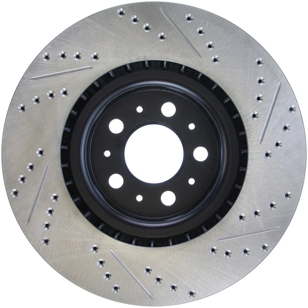 StopTech 127.39035R Front Right Drilled Disc Brake Rotor for 04-07 Volvo S60 V70