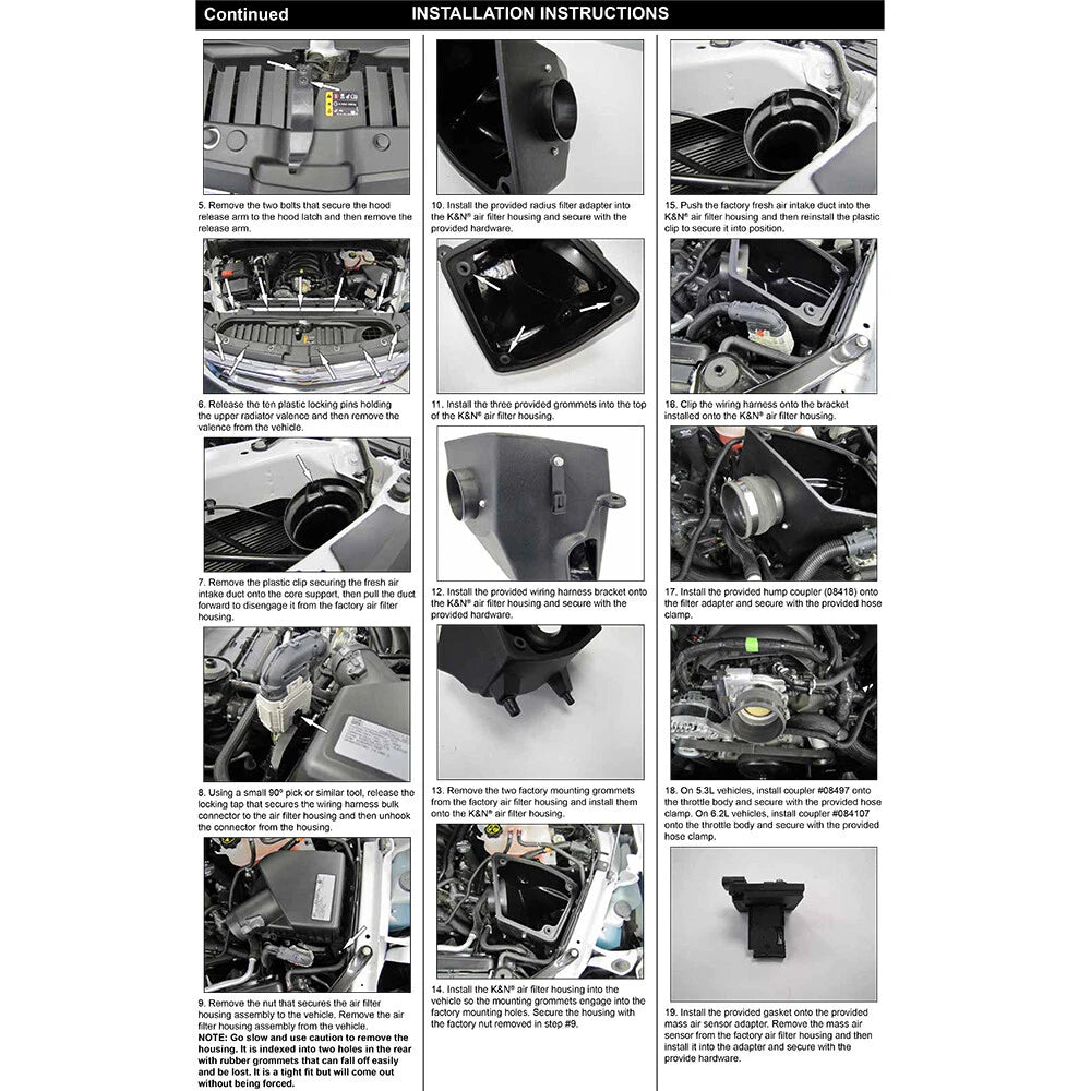 K&N 2019 Chevrolet / GMC 1500 V8-5.3/6.2L F/I AirCharger Performance Intake | Chevrolet / GMC 1500 (19) (63-3109)