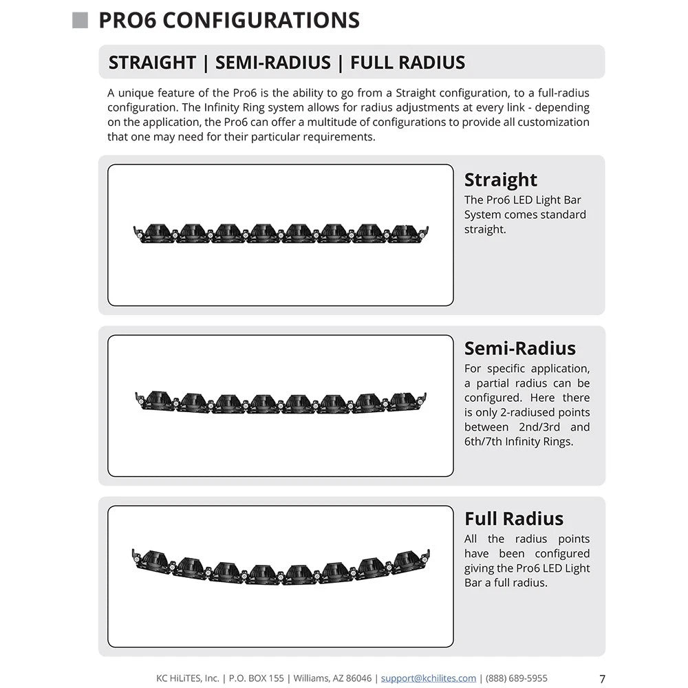 KC HiLites Gravity LED Pro6 Light Bar: 7 Pods - 45in / Spot + Flood Beam (KC91314)