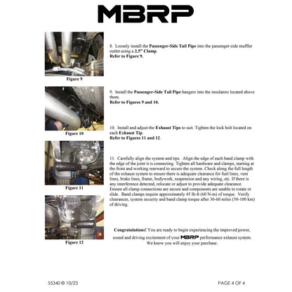 MBRP 3in. Cat-Back Dual Split Side Exit T409 Exhaust | Toyota Tacoma 3.5L EC/CC (16) (S5340409)