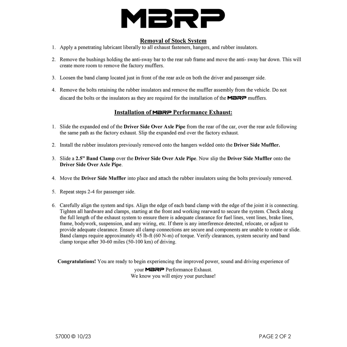 MBRP Dual Muffler 2.5in Axle-Back Exhaust | Chevrolet Corvette (05-08) (S7000304)