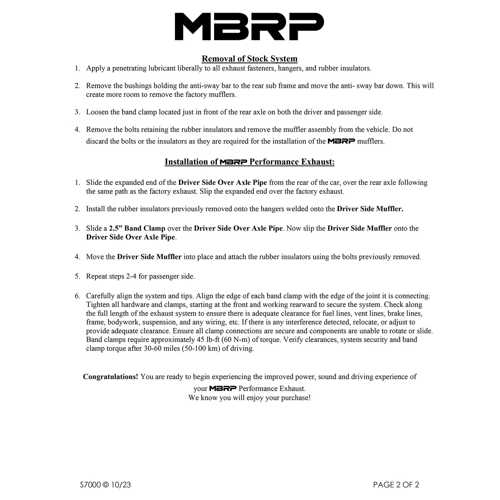 MBRP Dual Muffler 2.5in Axle-Back Exhaust | Chevrolet Corvette (05-08) (S7000304)