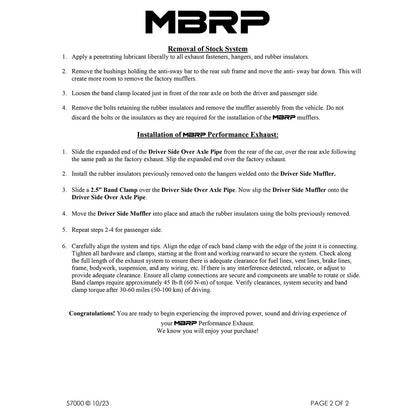 MBRP Dual Muffler 2.5in Axle-Back Exhaust | Chevrolet Corvette (05-08) (S7000304)