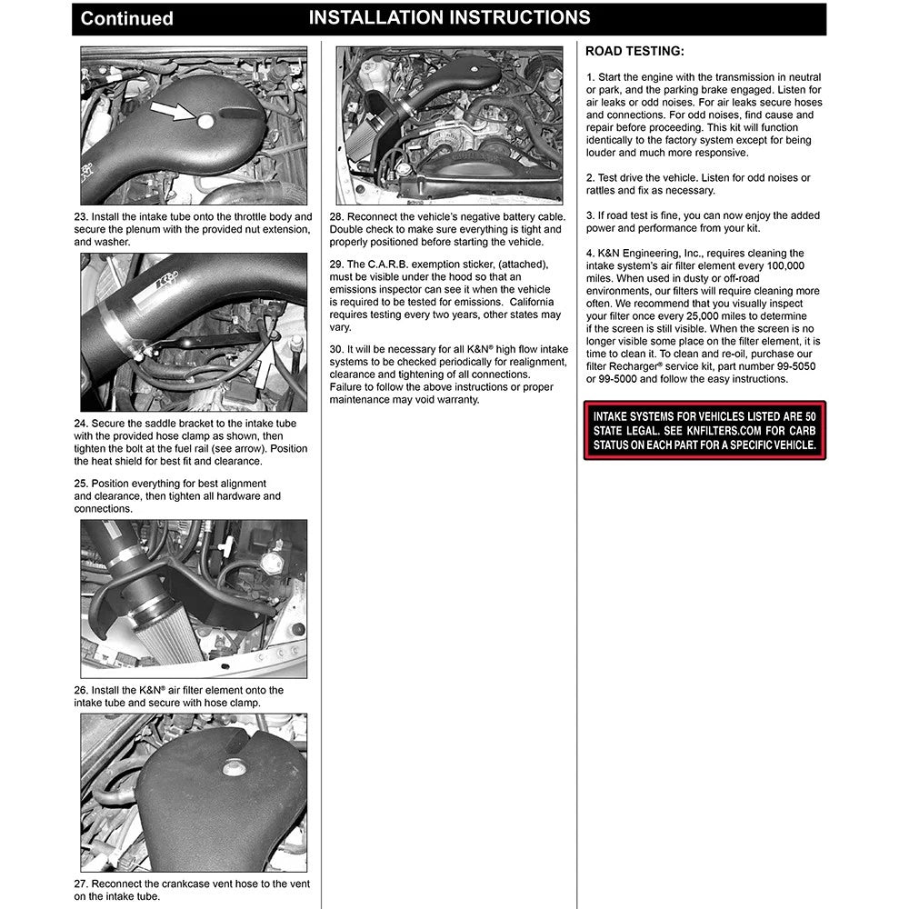 K&N 57-1509-1 Performance Cold Air Intake Kit for 1998-1999 Durango 5.2L 5.9L V8