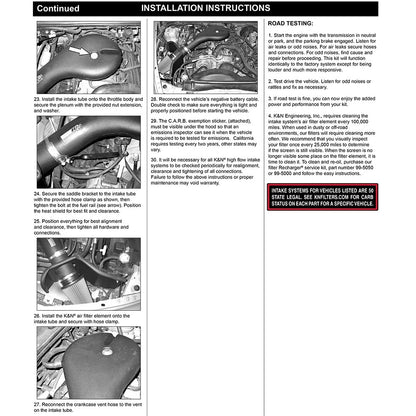K&N 57-1509-1 Performance Cold Air Intake Kit for 1998-1999 Durango 5.2L 5.9L V8