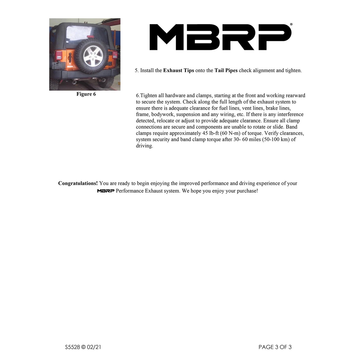 MBRP 2.5in Axle-Back D&S Black Dual Rear Exit Exhaust | Jeep Wrangler/Rubicon (07-14) (S5528BLK)