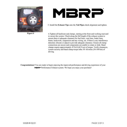 MBRP 2.5in Axle-Back D&S Black Dual Rear Exit Exhaust | Jeep Wrangler/Rubicon (07-14) (S5528BLK)