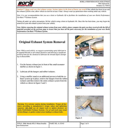 Borla Cat-Back Exhaust System - S-Type | 2006-2015 Mazda MX-5 Miata 2.0L (140169)
