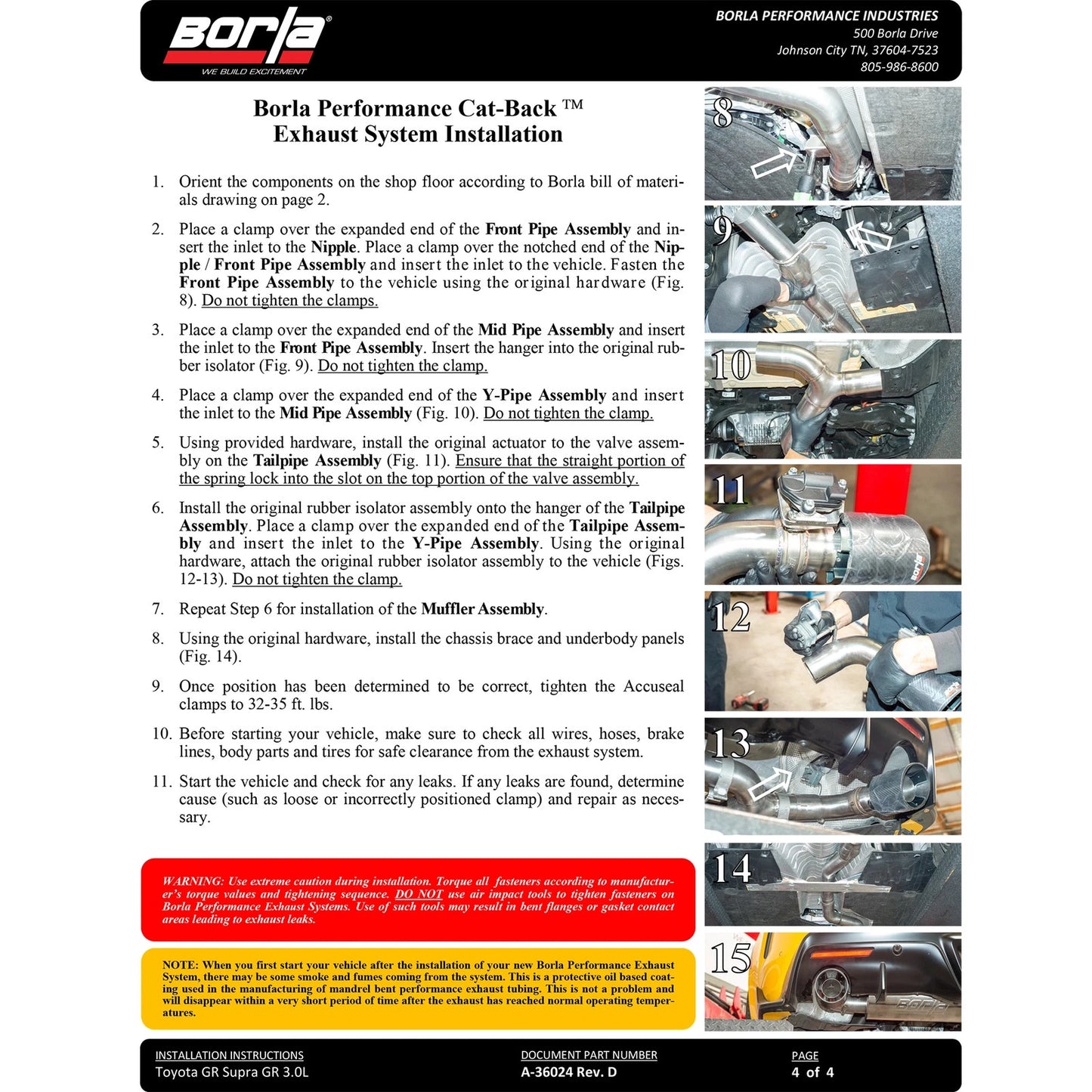 Borla 140826BC ATAK Stainless Cat Back Exhaust System for 2020-25 GR Supra 3.0L