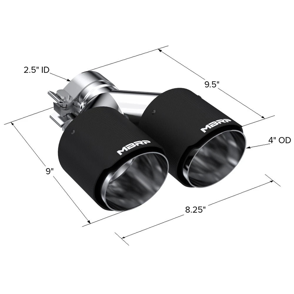 MBRP Dual Wall Angle Cut Dual 4-Inch Outlet | Universal (T5178CF)