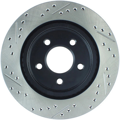 StopTech 127.61087L Rear Left Drilled Disc Brake Rotor for 2005-14 Ford Mustang