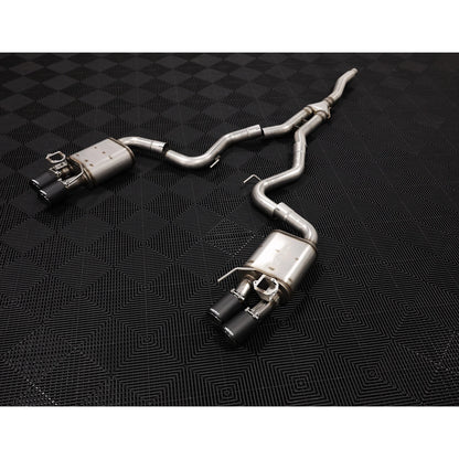 MBRP 3in Cat-Back Exhaust w/ Quad Carbon Tips | Ford Mustang 2.3L EcoBoost (18-22) (S72233CF)