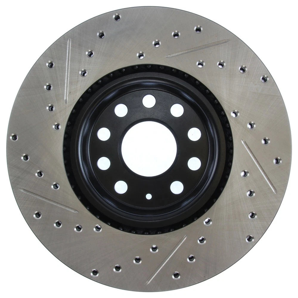 StopTech 127.33098L Front Left Drilled Brake Rotor for 06-18 GTI / 06-21 Passat