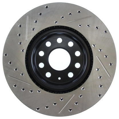 StopTech 127.33098L Front Left Drilled Brake Rotor for 06-18 GTI / 06-21 Passat