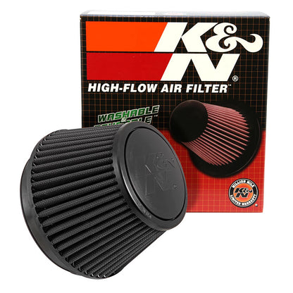 K&N RU-3106HBK Universal Round Tapered High Flow Washable Air Filter for Intake