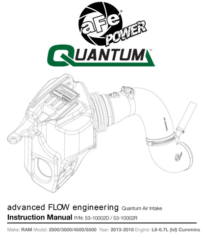 aFe Quantum Pro DRY S Cold Air Intake | Dodge Cummins L6-6.7L (13-18) (53-10002D)