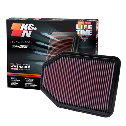 K&N Engineering Drop In Air Filter: Jeep Wrangler 2007 - 2010 3.8L V6