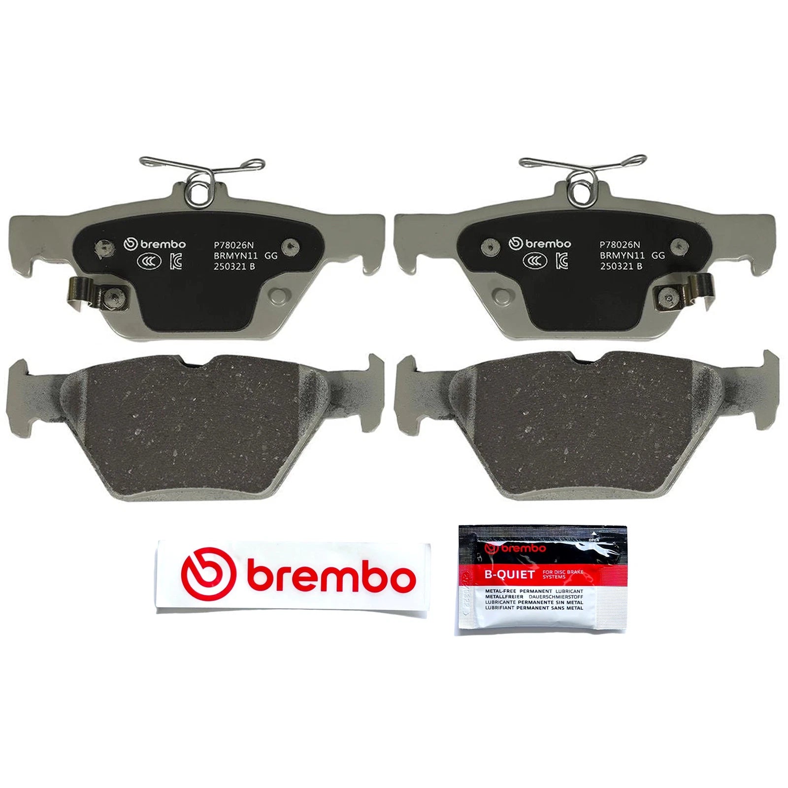 Brembo Premium OE Ceramic Rear Brake Pads | Subaru WRX (16-20) / Legacy/Outback/2019 Crosstrek (15-19) (P78026N)