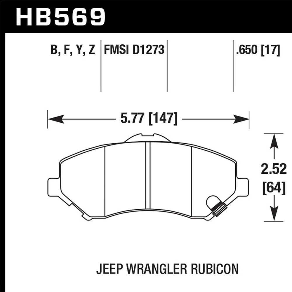 Hawk Performance Street Brake Pads (HB569F.650)