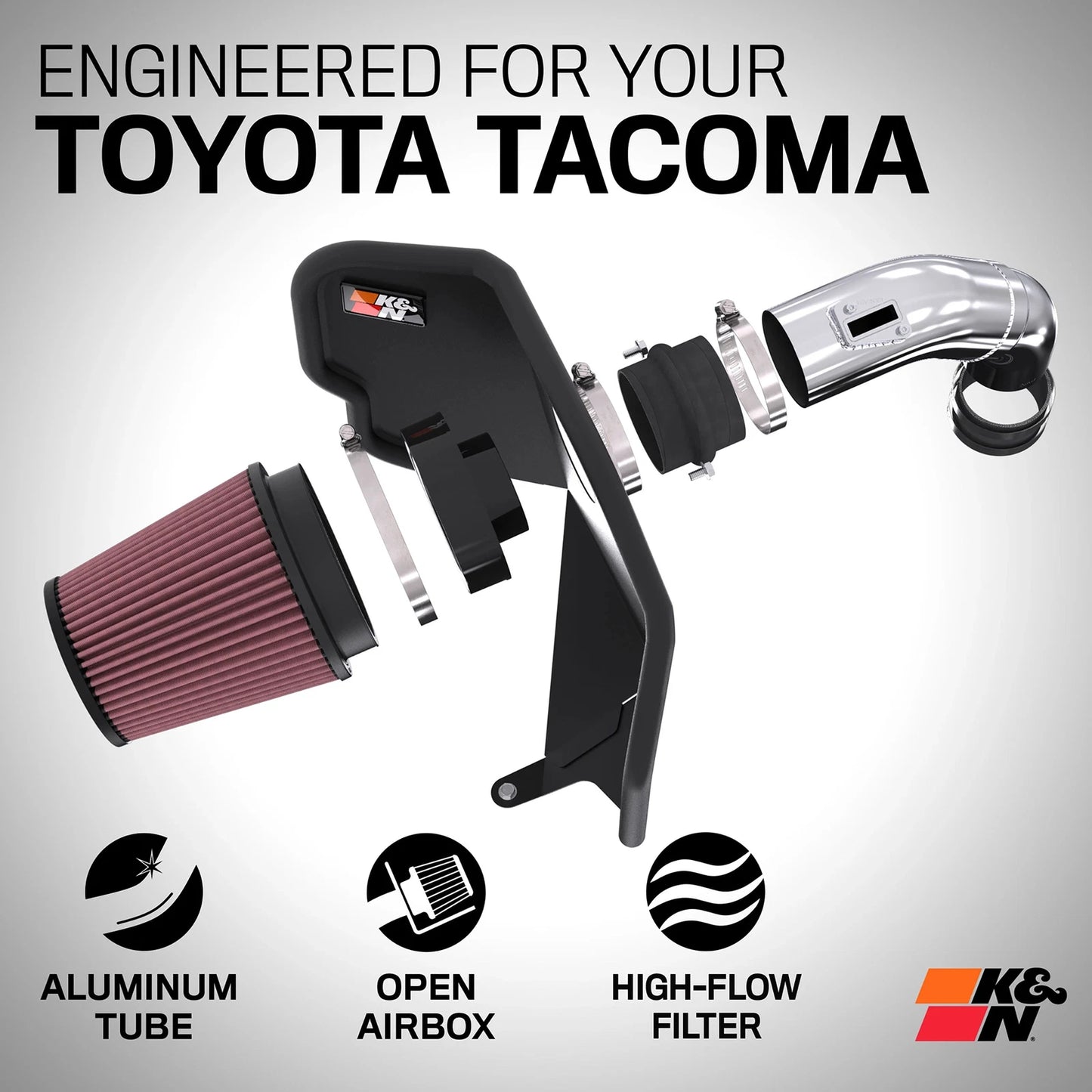 K&N 77 Series Air Intake | Toyota Tacoma (24) (77-9043KP)