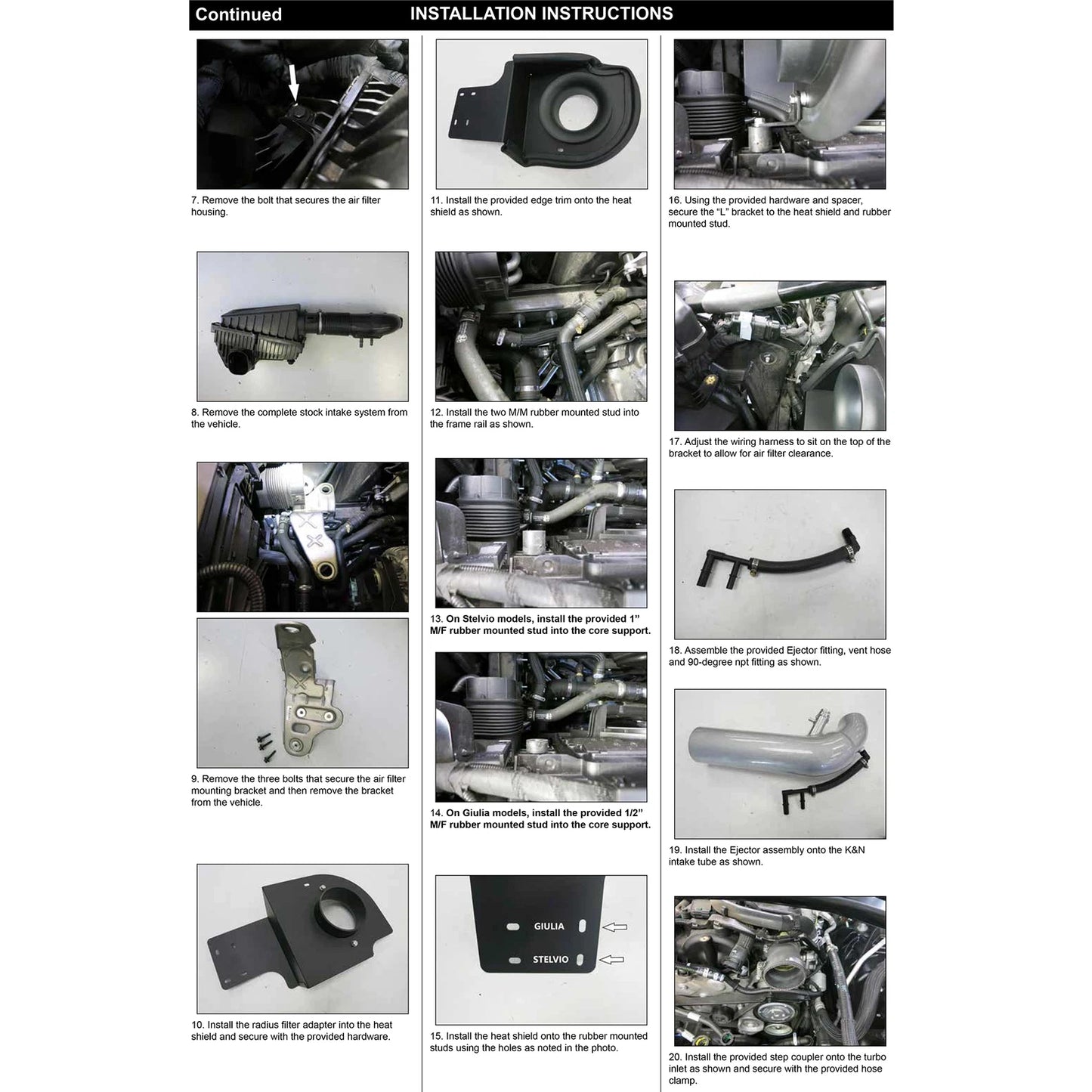 K&N 17-22 Alfa Romeo Giulia / Stelvio Performance Air Intake System | Alfa Romeo Giulia / Stelvio (17-22) (69-9900TS)