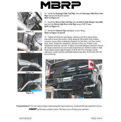 MBRP 3in Aluminized Steel Cat-Back Exhaust w/ Dual Split Side Exit | Ford F150 21+ (S5213AL)