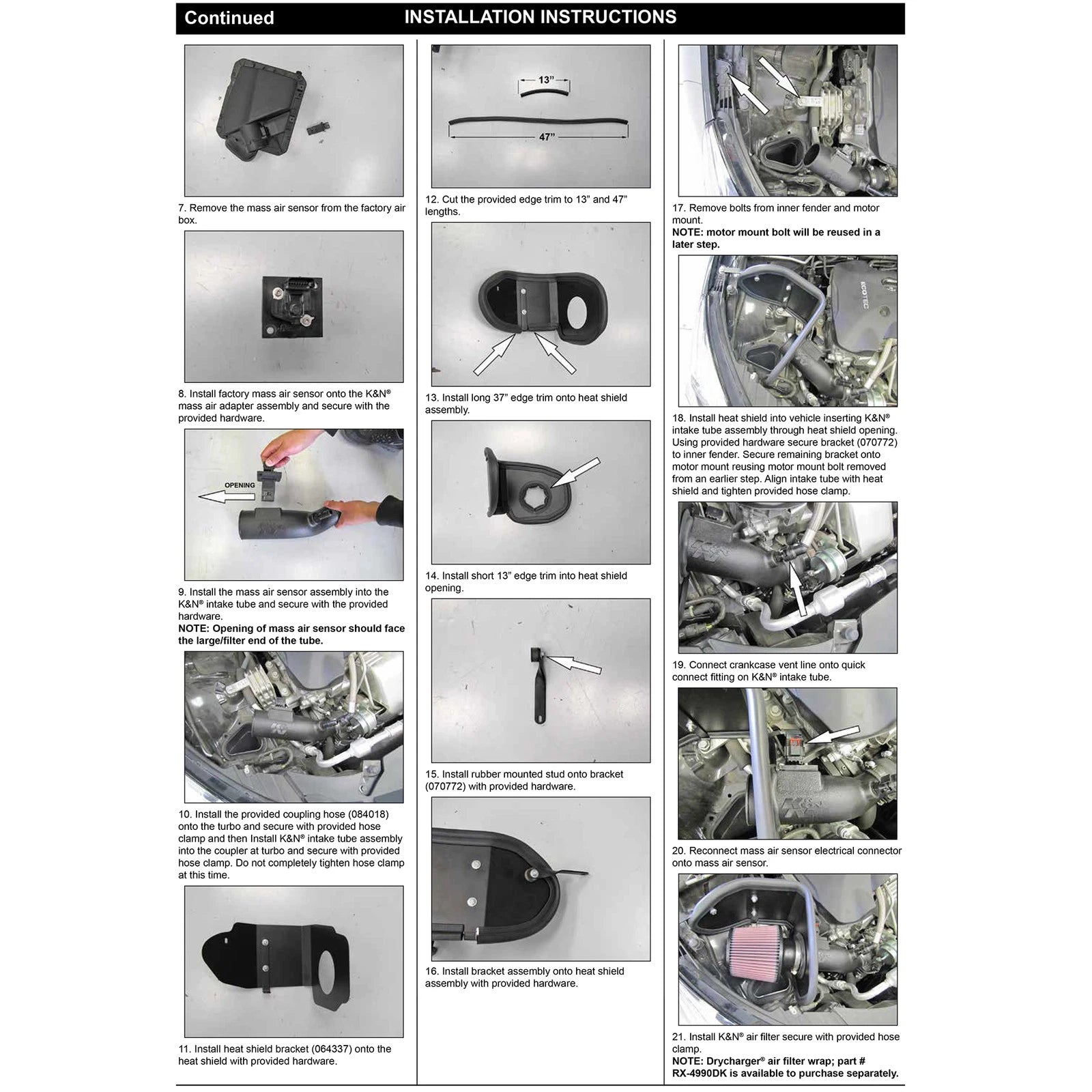 K&N 13-15 Chevrolet Malibu L4-2.0L 57 Series FIPK Performance Intake Kit | Chevrolet Malibu (13-15) (57-3091)