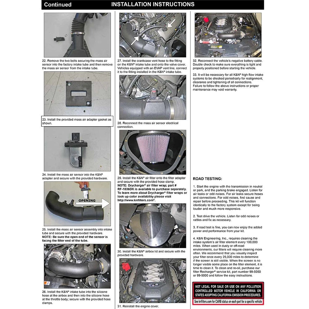 K&N 11-12 Ford Mustang GT 5.0L V8 AirCharger Performance Intake Kit | Ford Mustang (11-12) (63-2578)