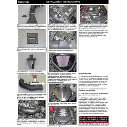 K&N 11-12 Ford Mustang GT 5.0L V8 AirCharger Performance Intake Kit | Ford Mustang (11-12) (63-2578)