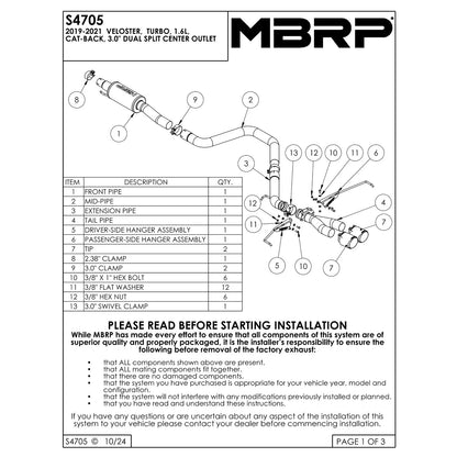 MBRP Aluminized Cat-Back Dual Split Exhaust | 2019-2021 Hyundai Veloster 1.6L (S4705AL)