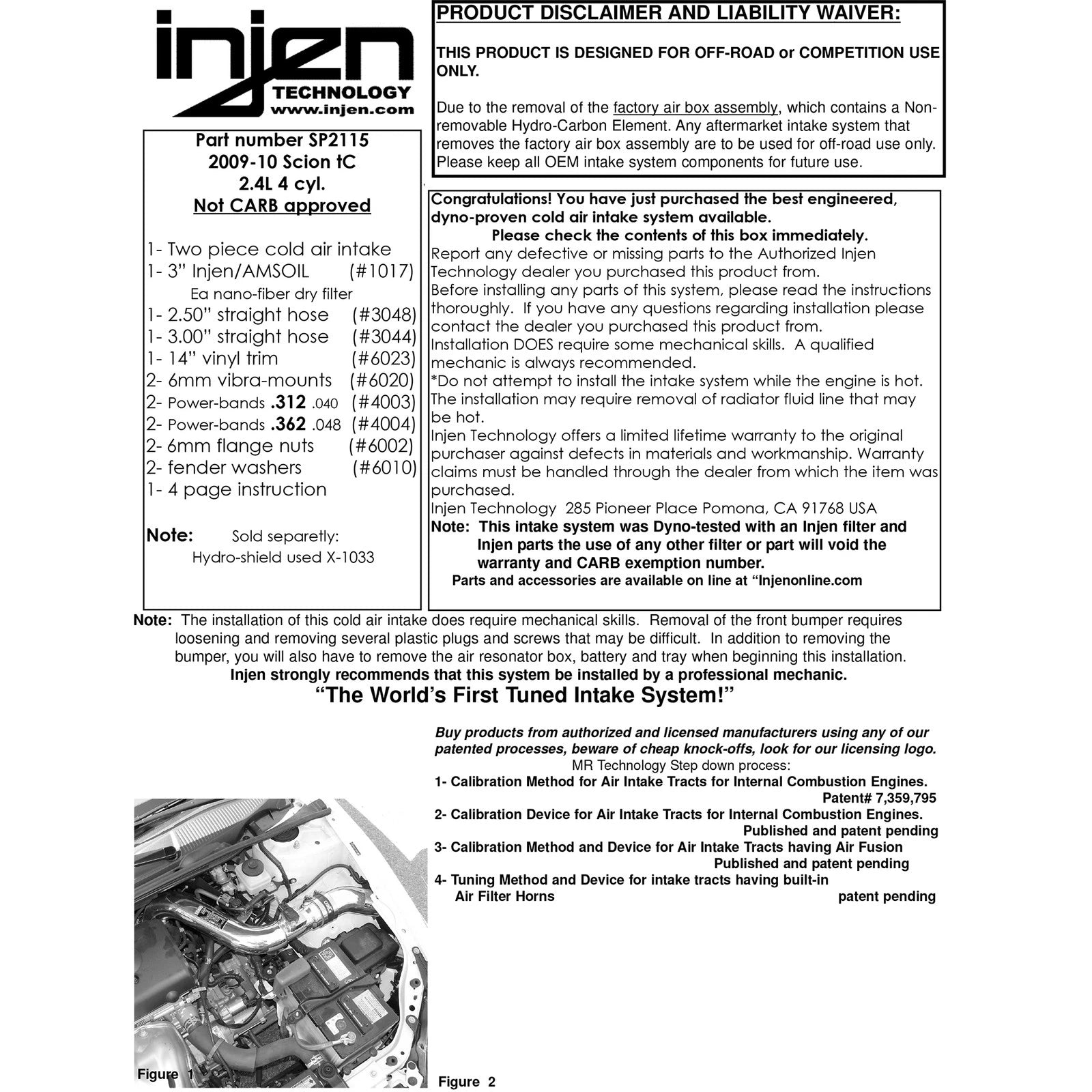 Injen Cold Air Intake | Scion tC (04-10) (SP2115BLK)