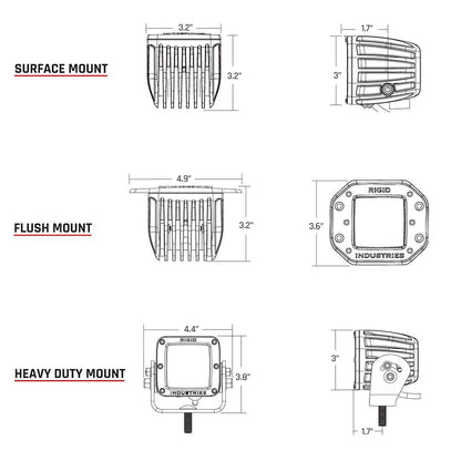 Rigid Industries Rigid D-Series LED Pro Light - Flood / Surface / White Housing / Pair (RIG602113)
