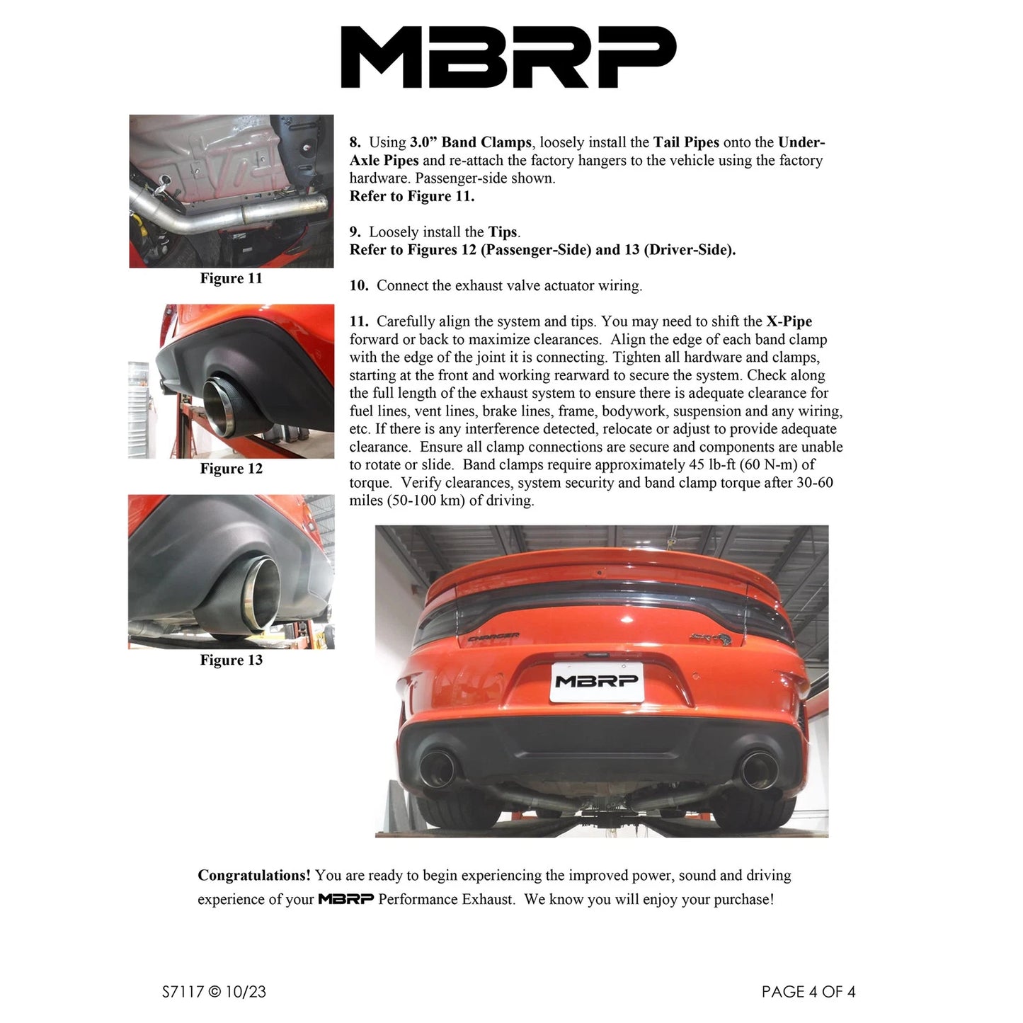 MBRP 3in Dual Rear Exit Aluminized Catback Exhaust | Dodge Charger 5.7L (17-21) (S7117AL)