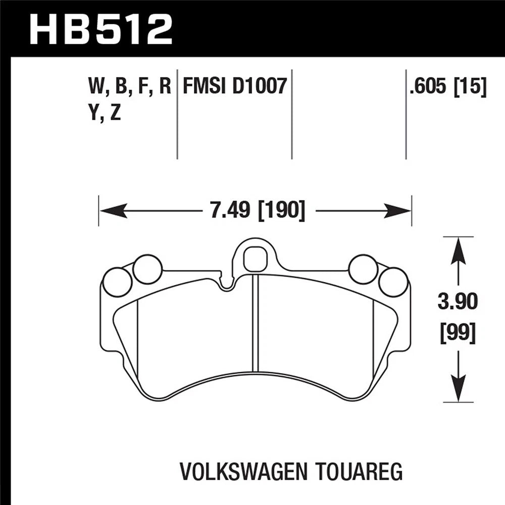 Hawk Performance Street Brake Pads (HB512F.605)