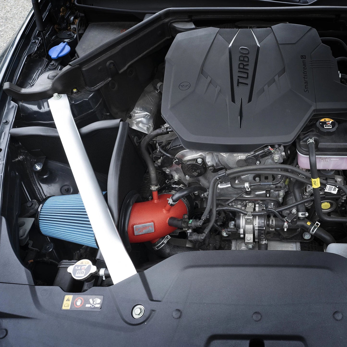 Injen Wrinkle Red Short Ram Tuned Intake System | Kia Stinger 2.5L Turbo (2017-2024) (SP1352WR)
