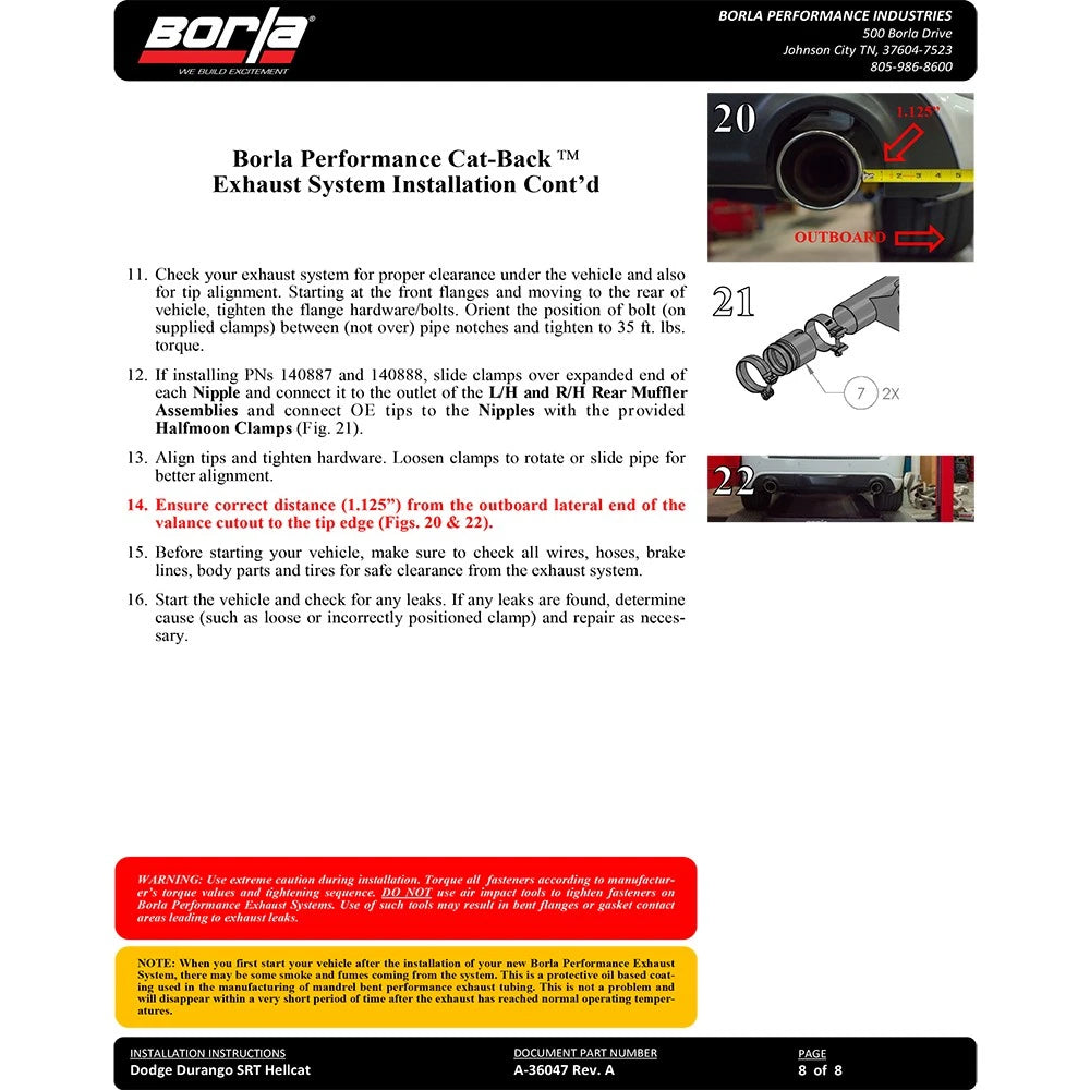 Borla Cat-Back Exhaust System - ATAK | 2018-2020 Dodge Durango SRT 6.4L (140792)