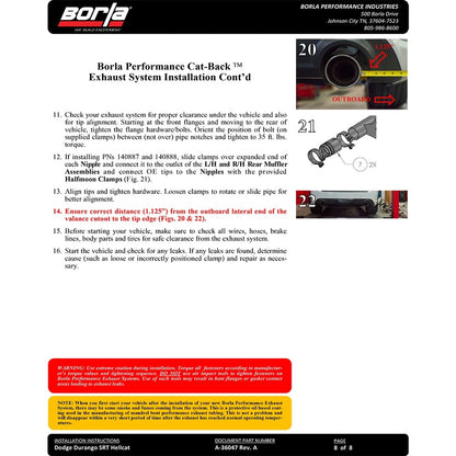 Borla Cat-Back Exhaust System - ATAK | 2018-2020 Dodge Durango SRT 6.4L (140792)