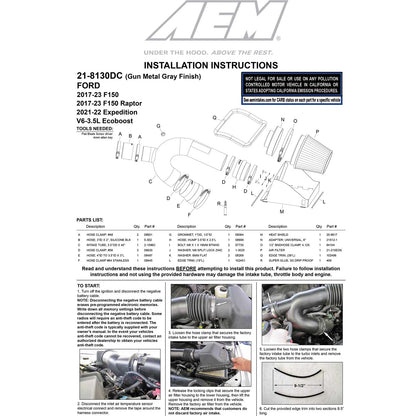 AEM 3.5L V6 Cold Air Intake | Ford F-150 (17-18) (21-8130DC)