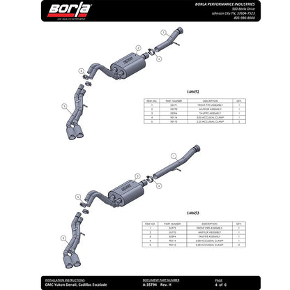 Borla Cat-Back Exhaust System - Touring | Multiple Fitments (140560)