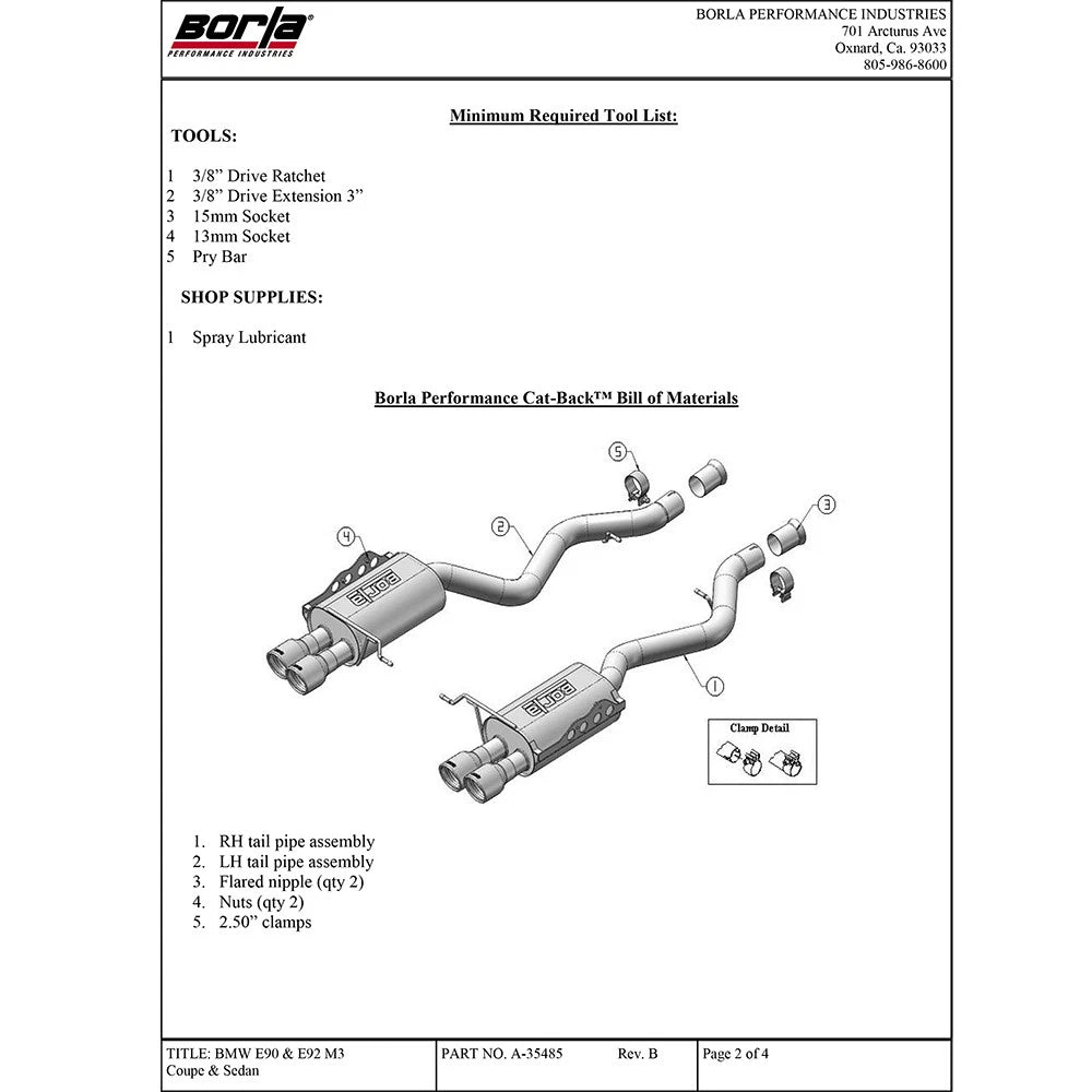 Borla Axle-Back Exhaust System - ATAK | Multiple Fitments (11802)